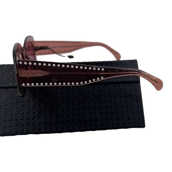 ALAÏA Italy Sunglasses Soft Round Studded Oval Neutral Pink Tinted Women's $895 - Picture 7 of 10